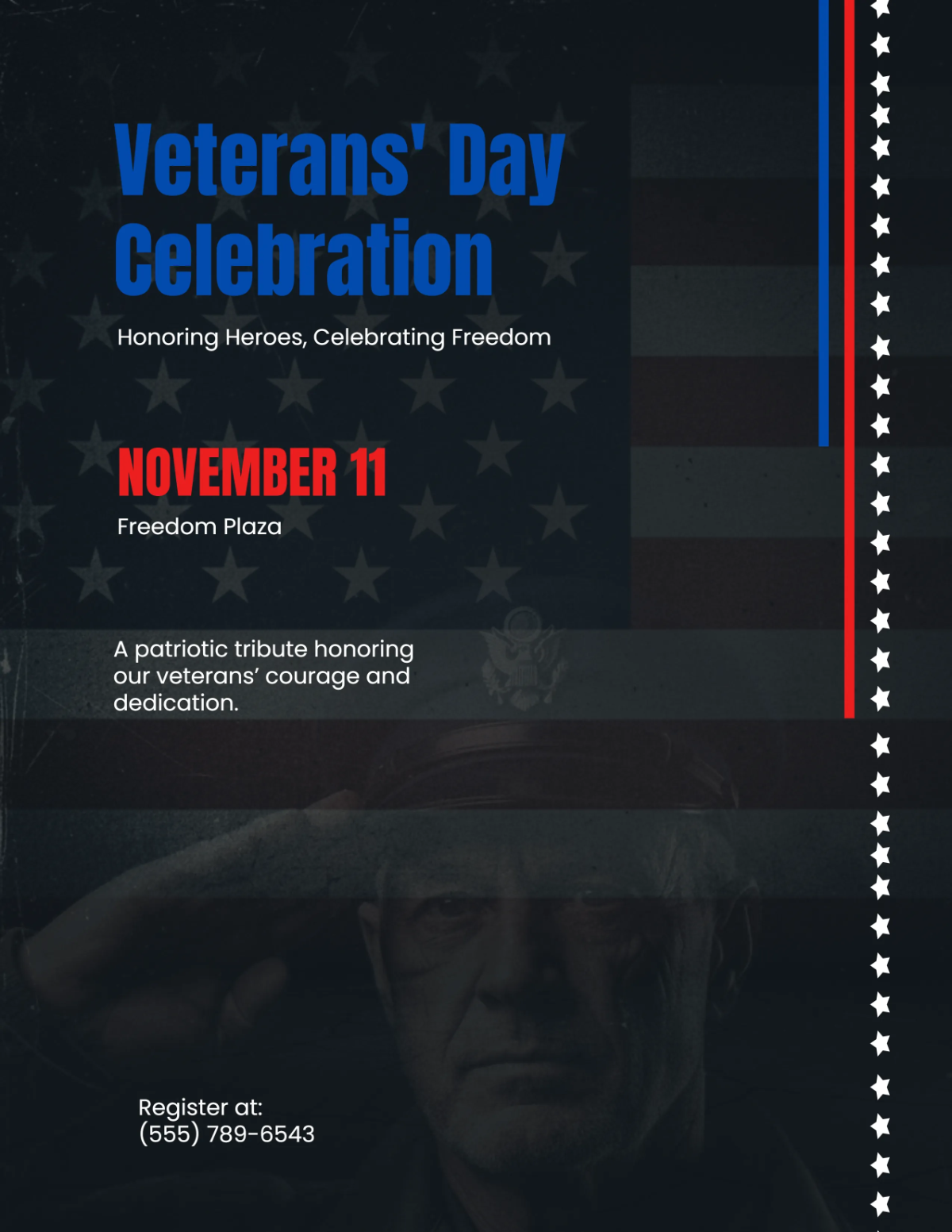 Free Patriotic Veterans' Day Flyer Template to Edit Online Free Patriotic Veterans' Day Flyer Template to Edit Online