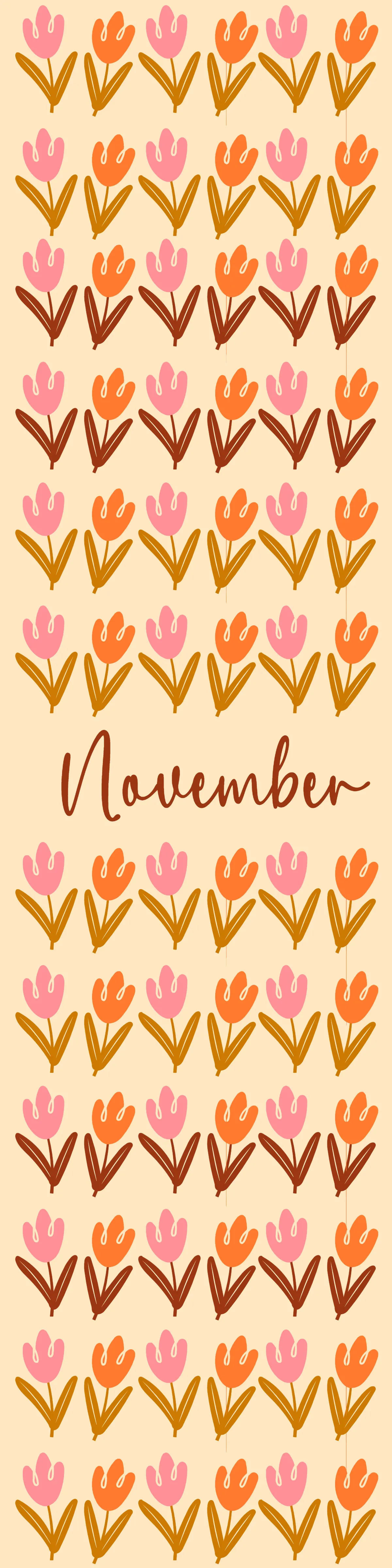 Free Floral November Bookmark Template to Edit Online