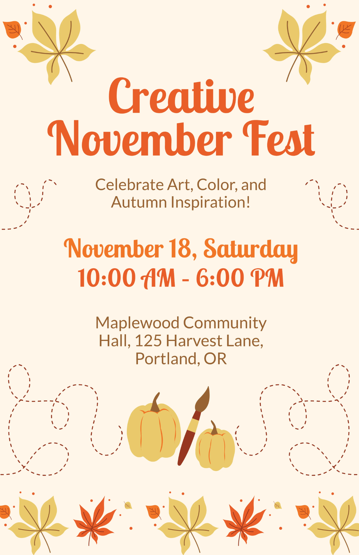 Free Creative November Event Poster Template to Edit Online Free Creative November Event Poster Template to Edit Online