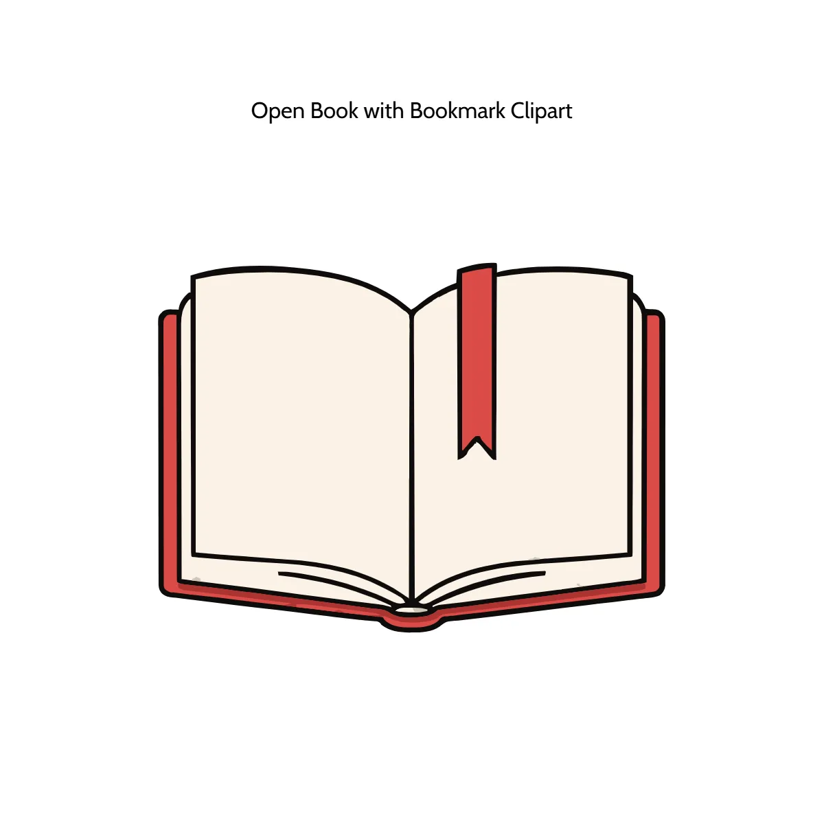 Open Book with Bookmark Clipart