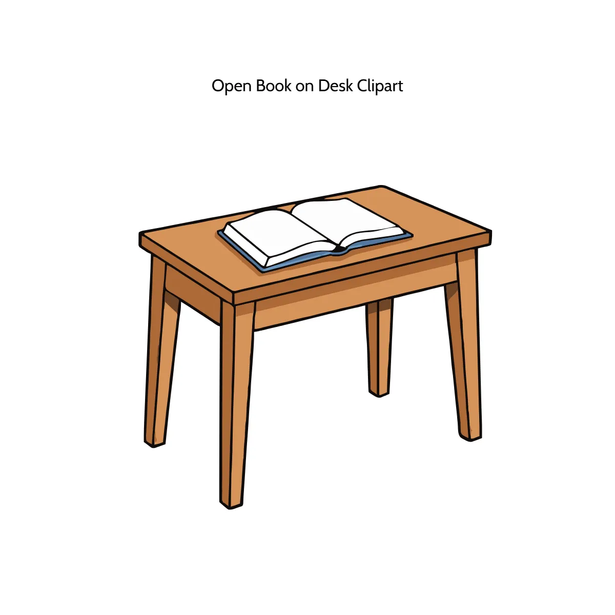 Free Open Book on Desk Vector Clipart (PNG, SVG) to Edit Online