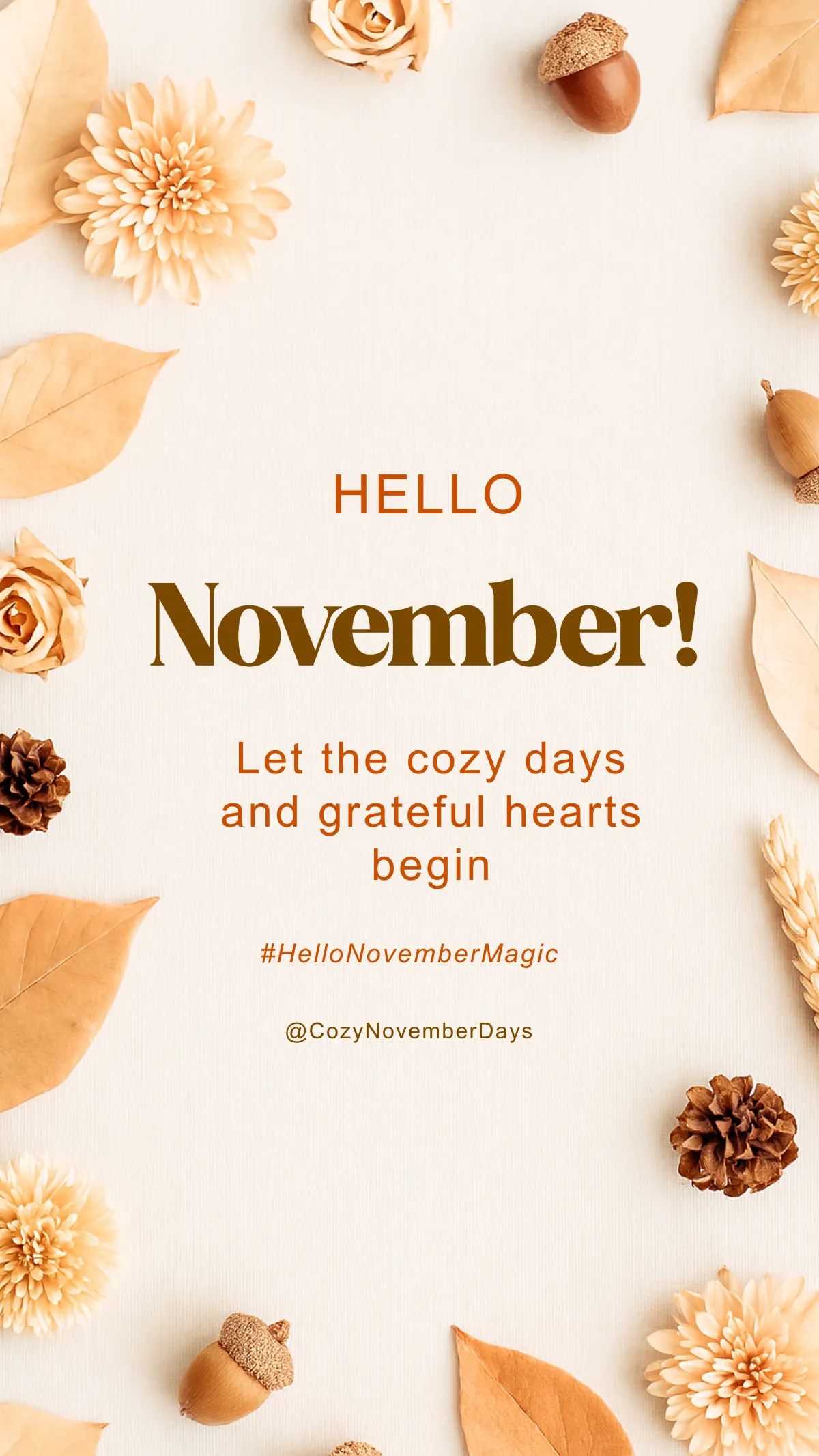 Free Hello November Instagram Story Template to Edit Online