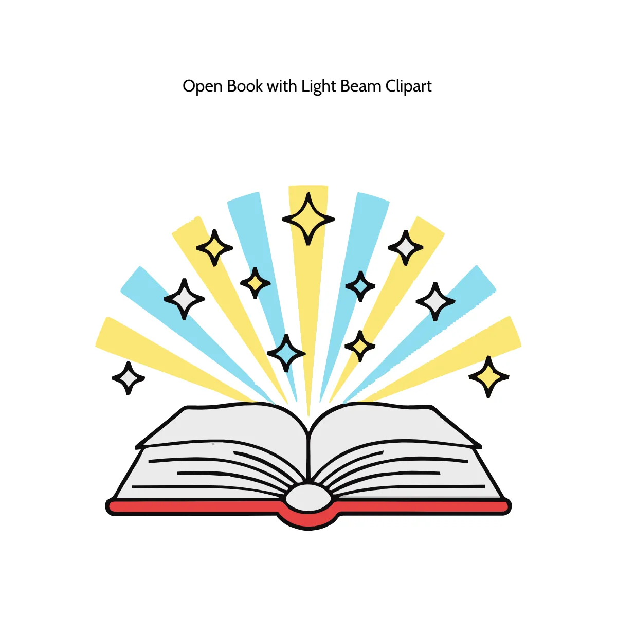 Open Book with Light Beam Clipart