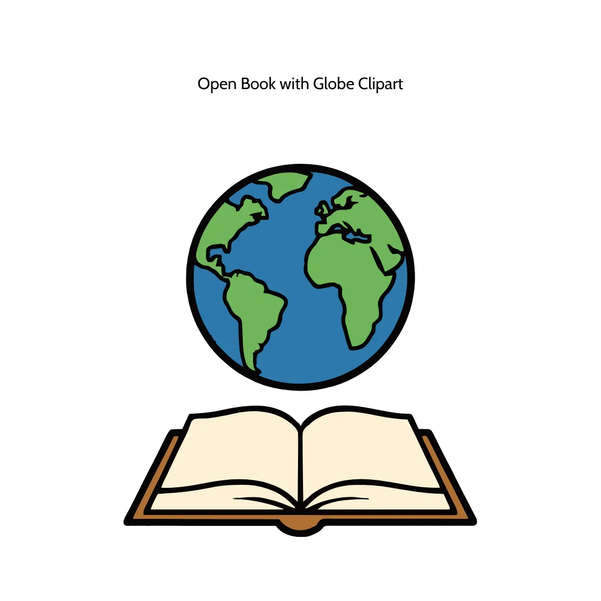 Free Open Book with Globe Vector Clipart (PNG, SVG) to Edit Online