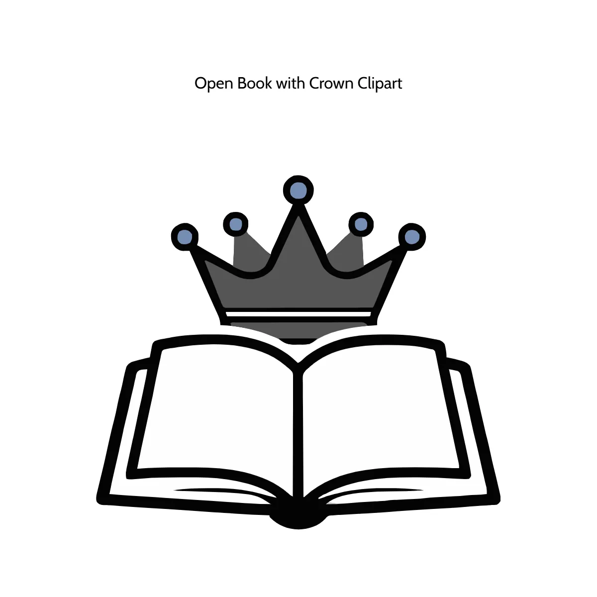 Free Open Book with Crown Vector Clipart (PNG, SVG) to Edit Online
