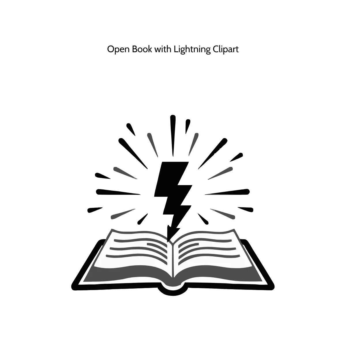 Free Open Book with Lightning Vector Clipart (PNG, SVG) to Edit Online