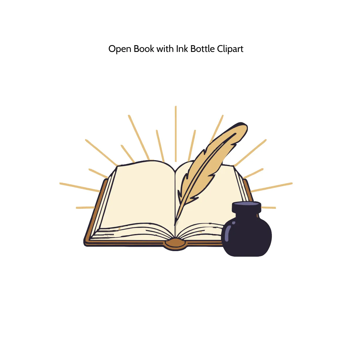 Free Open Book with Ink Bottle Vector Clipart (PNG, SVG) to Edit Online