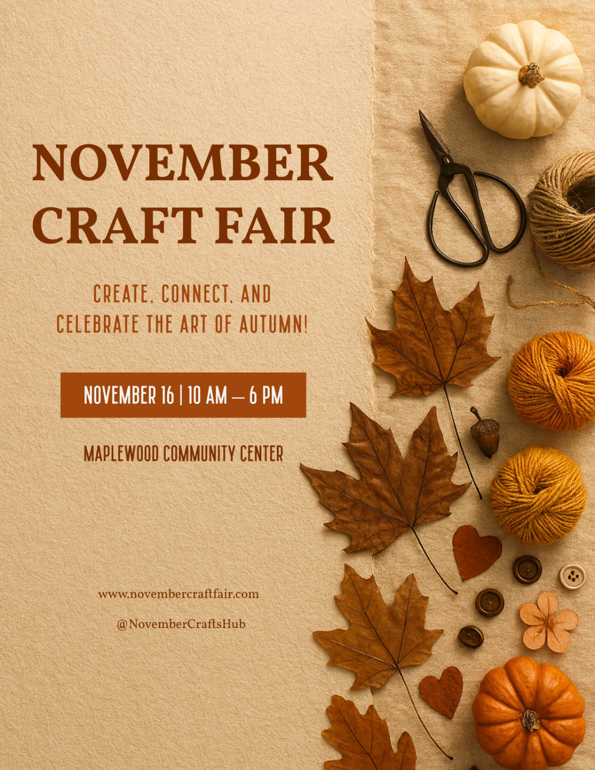Free November Craft Flyer Template to Edit Online