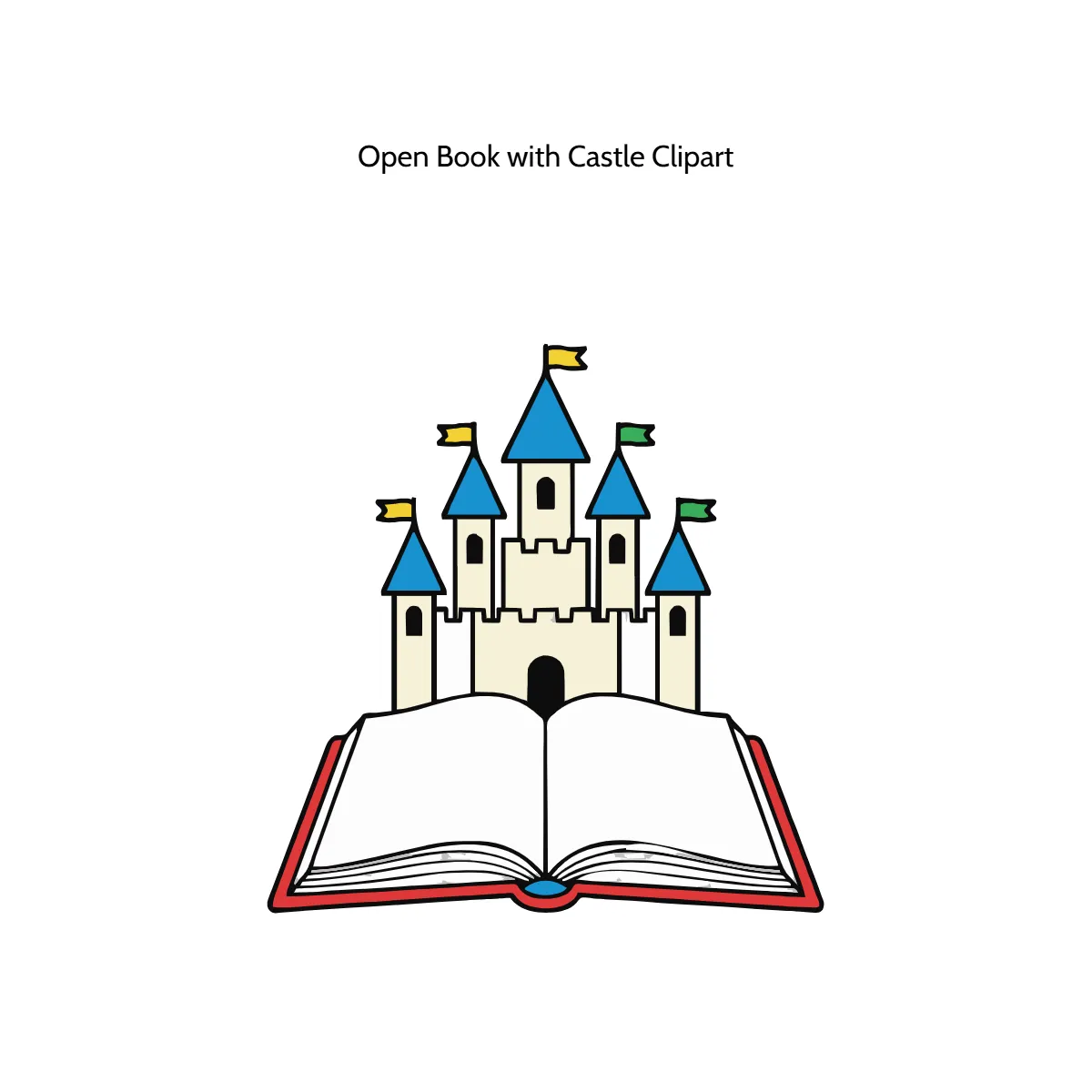 Free Open Book with Castle Vector Clipart (PNG, SVG) to Edit Online