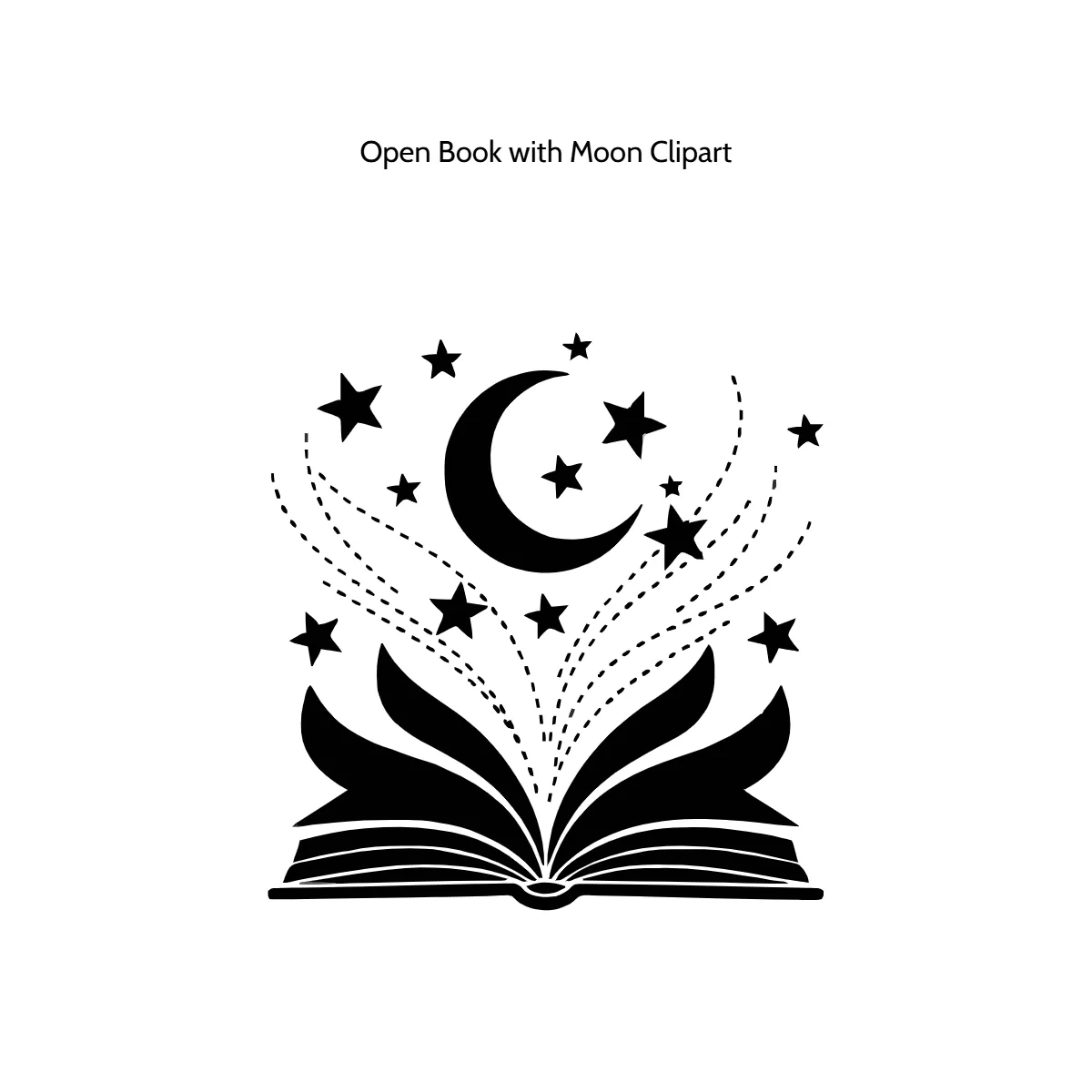 Free Open Book with Moon Vector Clipart (PNG, SVG) to Edit Online
