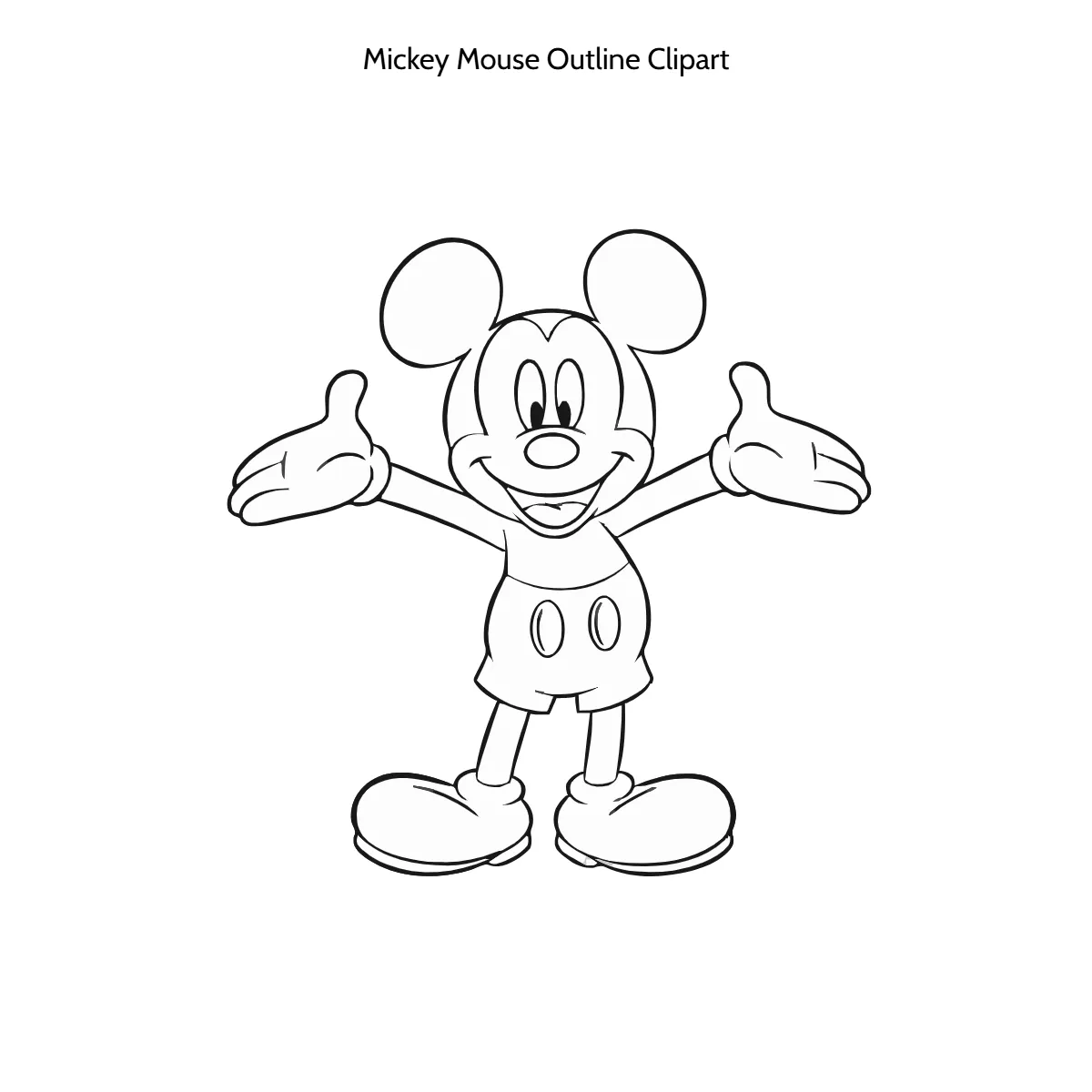 Free Mickey Mouse Outline Vector Clipart (PNG, SVG) to Edit Online