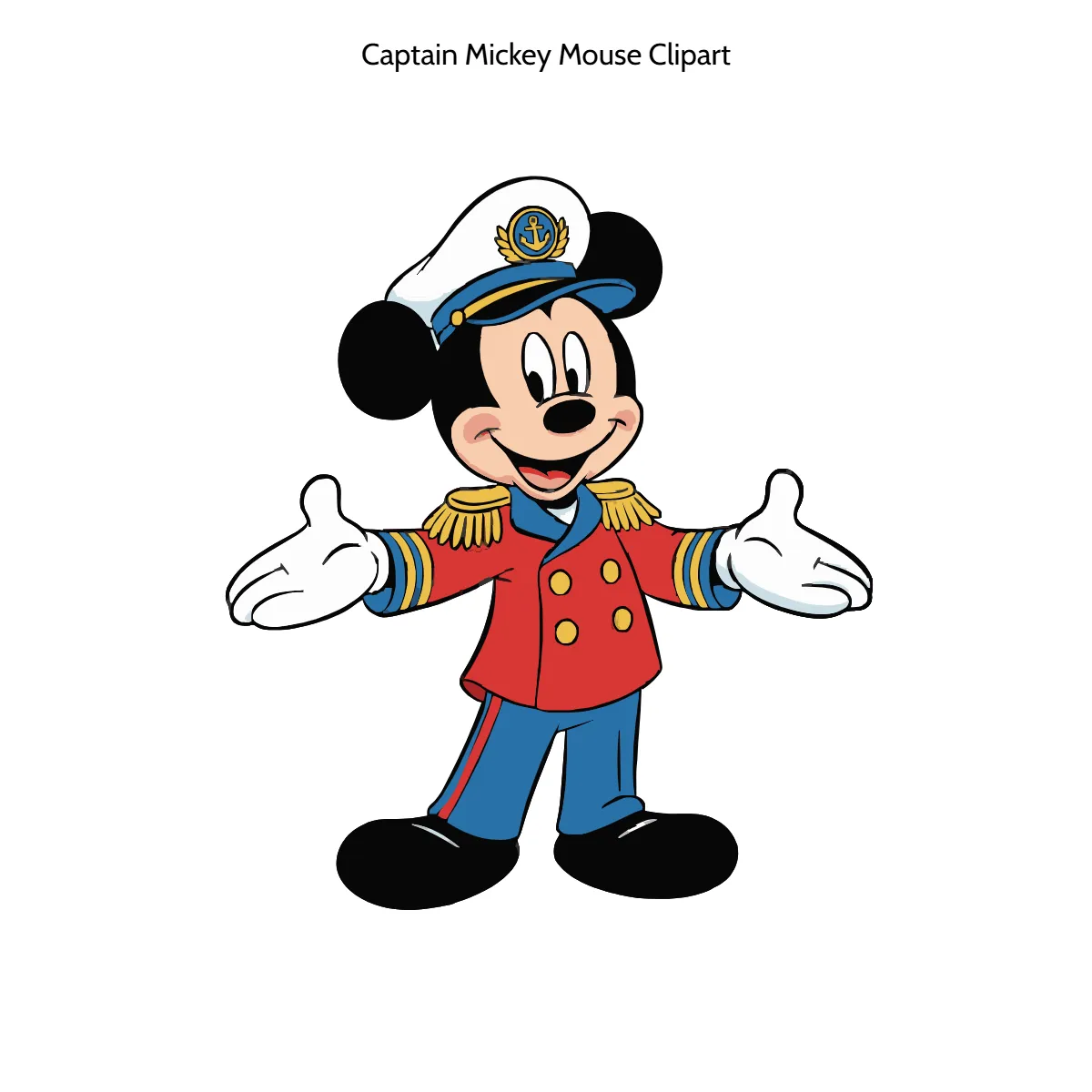 Free Captain Mickey Mouse Vector Clipart (PNG, SVG) to Edit Online