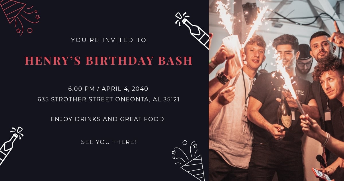 Free Birthday Party Facebook Post Template