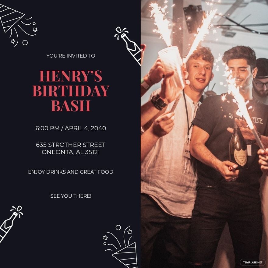 Free Birthday Party Instagram Post Template
