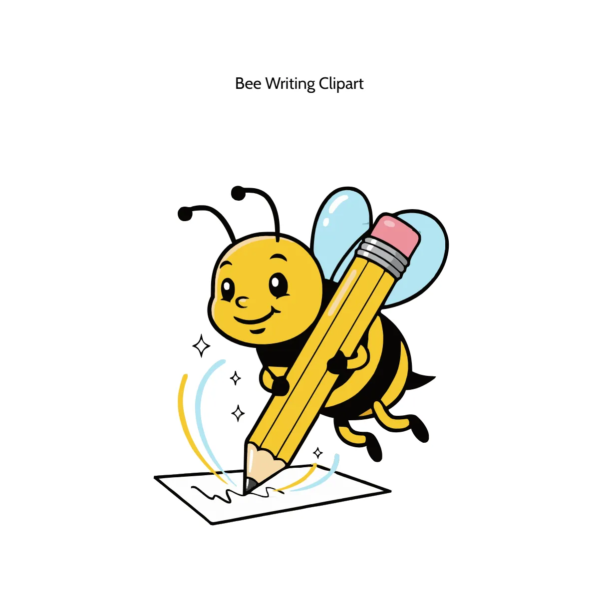 Free Bee Writing Vector Clipart (PNG, SVG) to Edit Online
