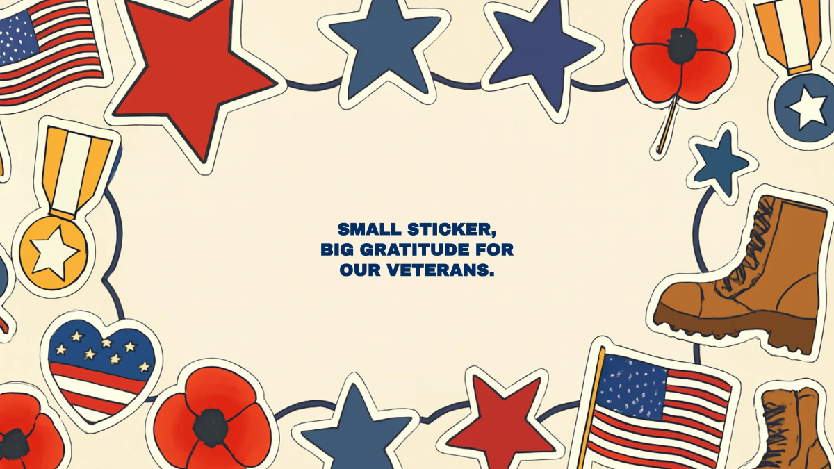 Free Simple Veterans' Day Sticker Background Template to Edit Online