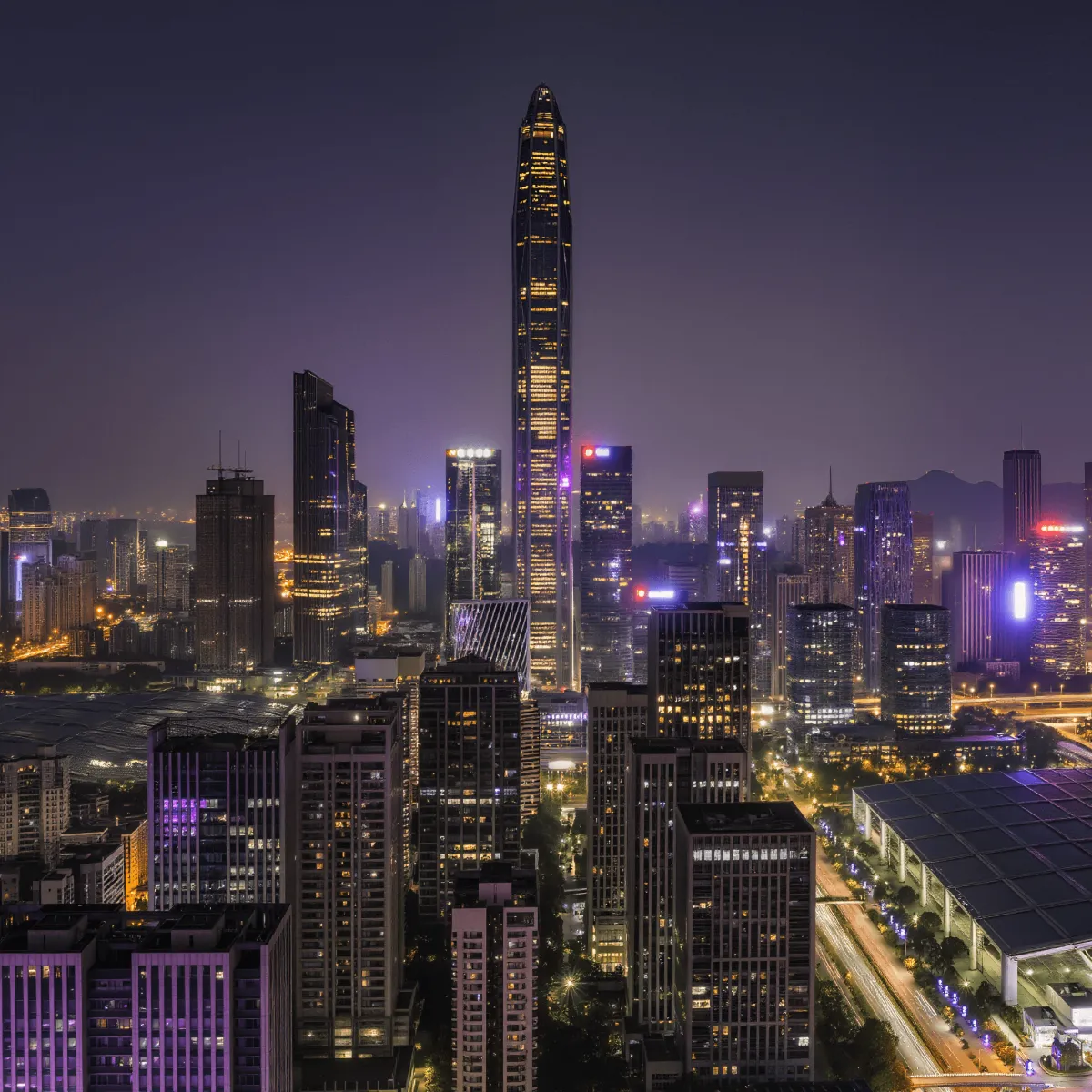 Free Night View Buildings Template to Edit Online