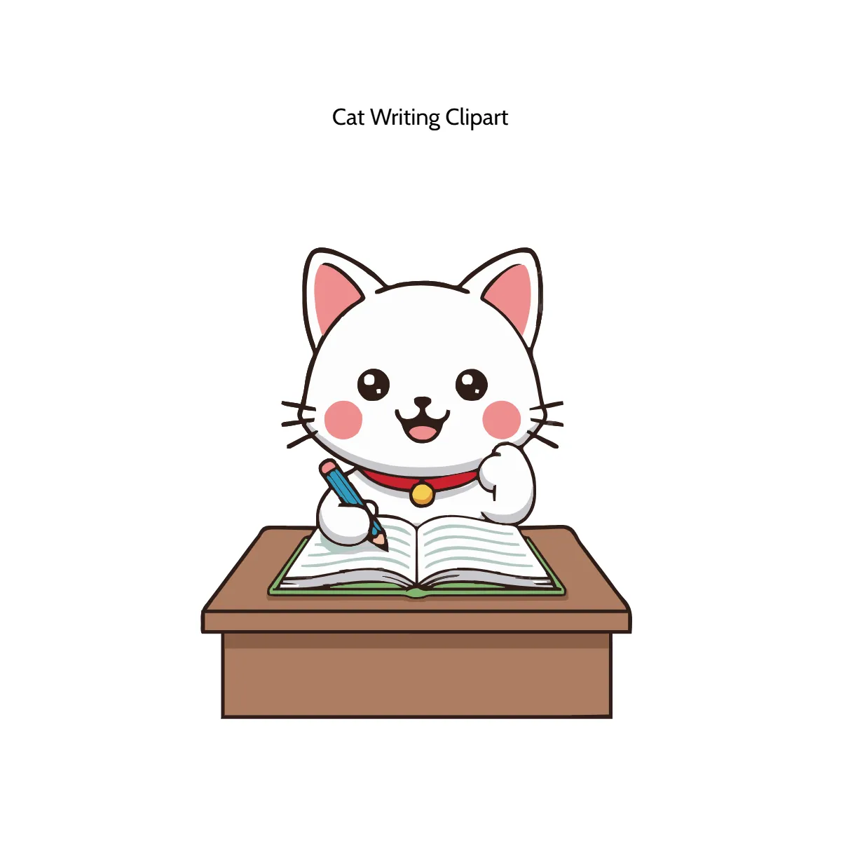 Free Cat Writing Vector Clipart (PNG, SVG) to Edit Online