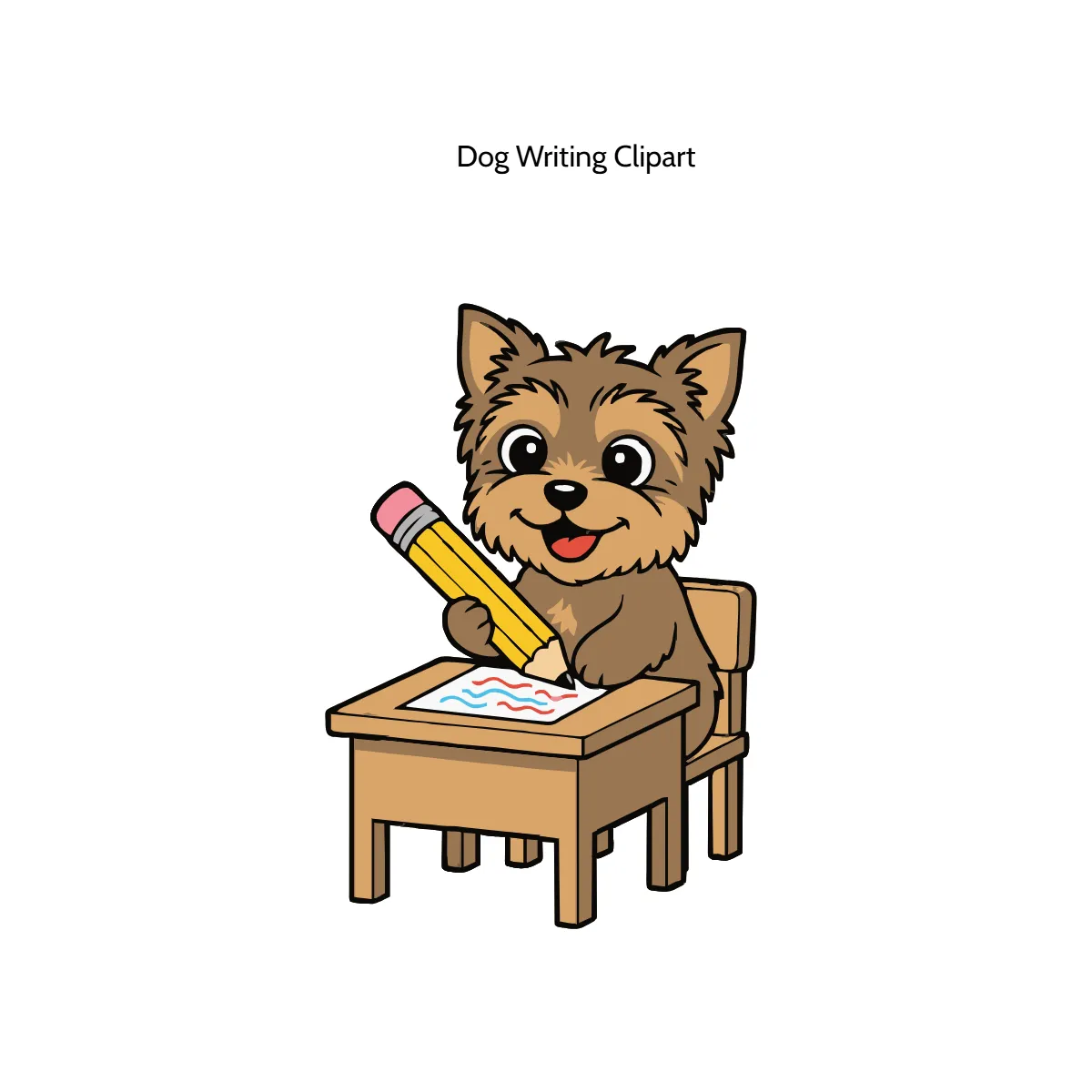 Free Dog Writing Vector Clipart (PNG, SVG) to Edit Online
