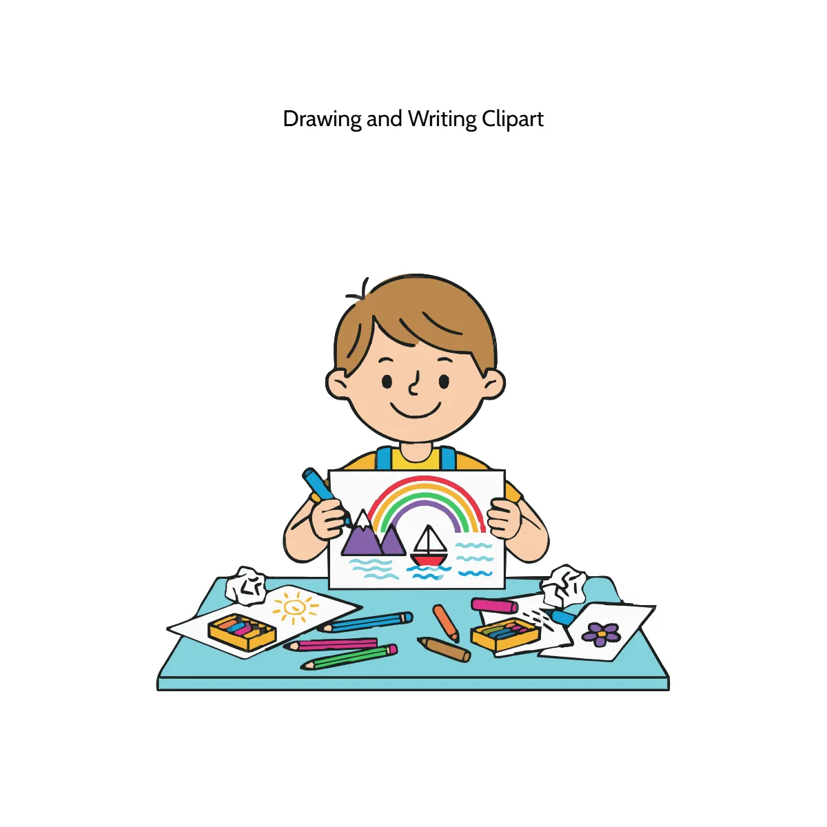 Free Drawing and Writing Clipart Template to Edit Online