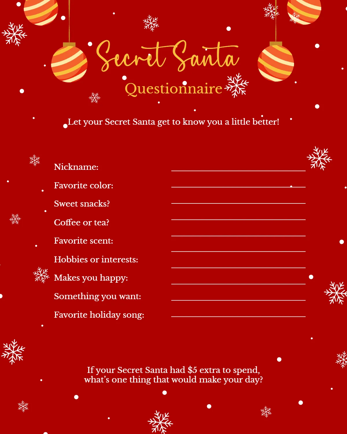 Free Social Media Secret Santa Questionnaire Template to Edit Online Free Social Media Secret Santa Questionnaire Template to Edit Online