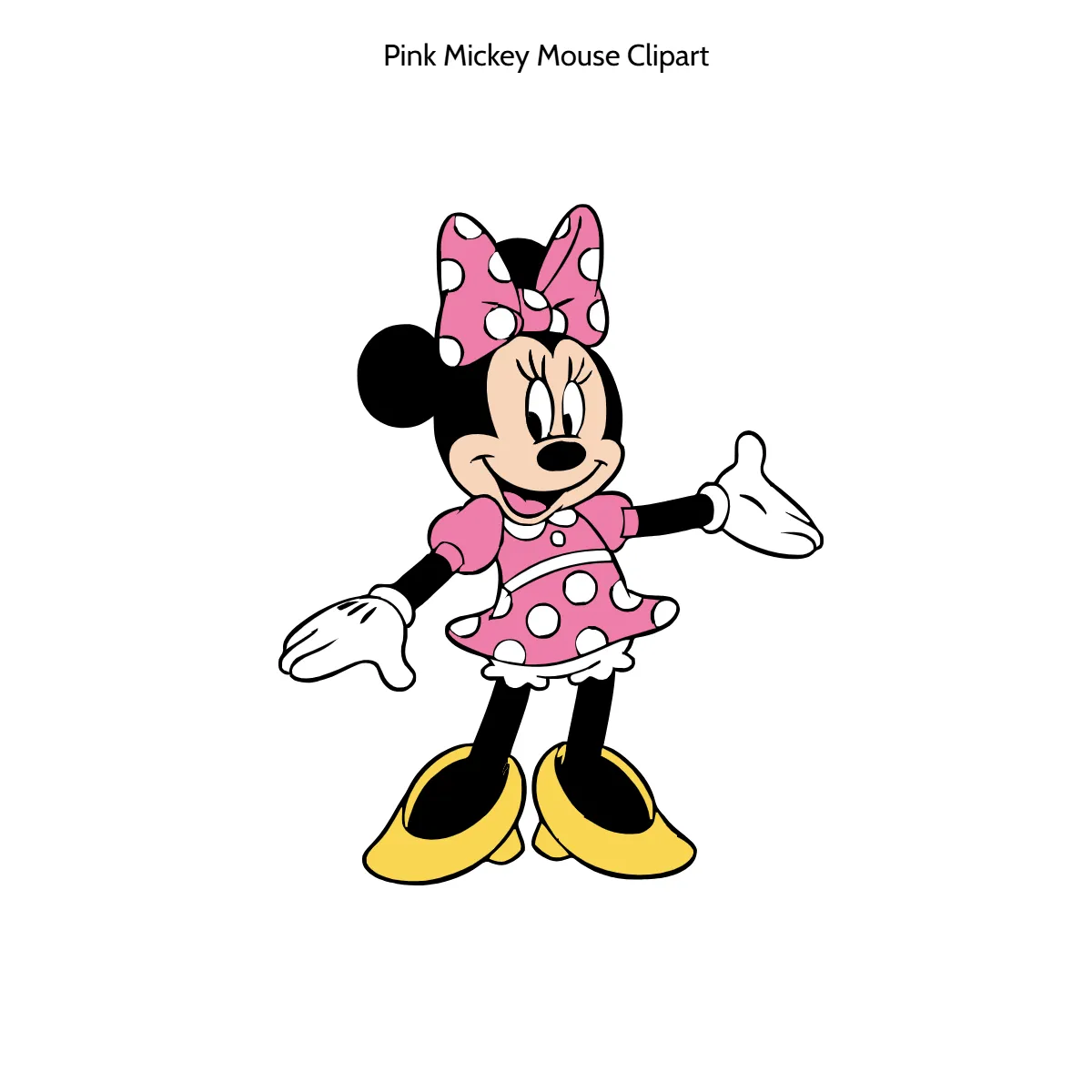 Free Pink Mickey Mouse Vector Clipart (PNG, SVG) to Edit Online