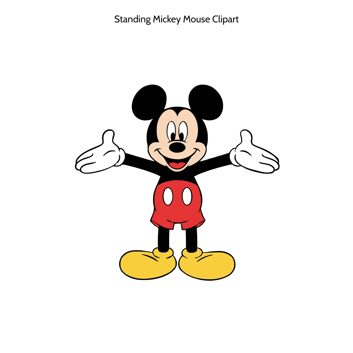 Free Standing Mickey Mouse Vector Clipart (PNG, SVG) to Edit Online