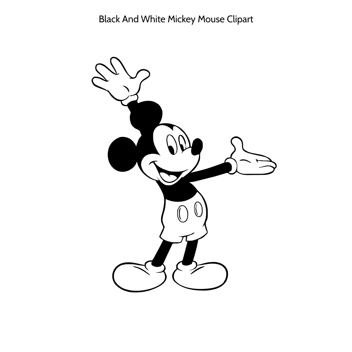 Free Black And White Mickey Mouse Vector Clipart (PNG, SVG) to Edit Online