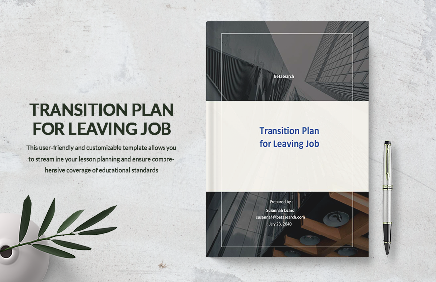 Transition Plan Template for Leaving Job Template