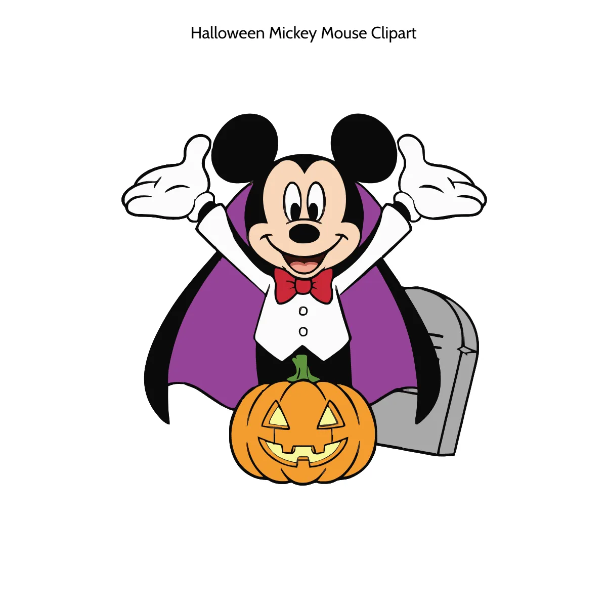 Free Halloween Mickey Mouse Cartoon Vector Clipart (PNG, SVG) to Edit Online