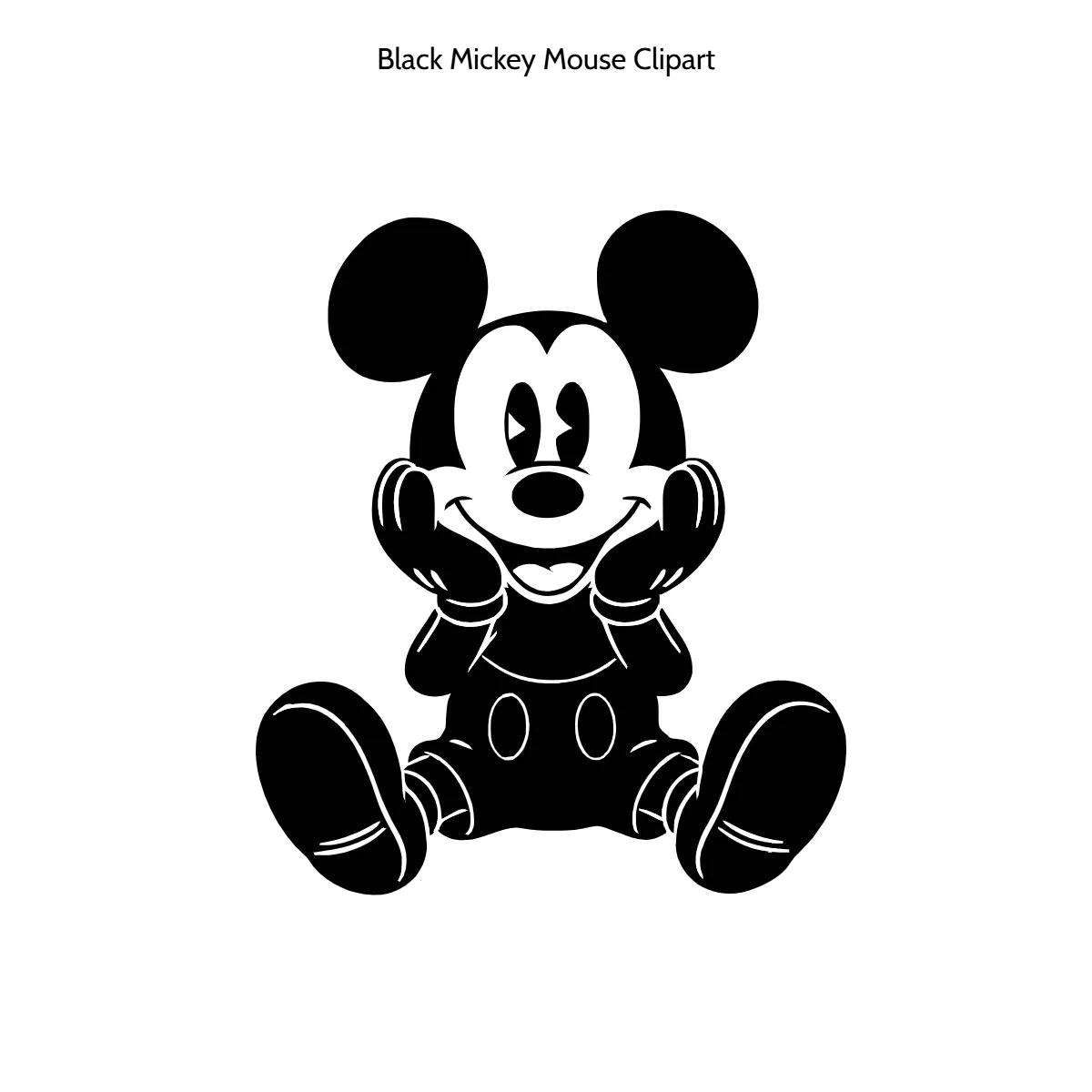 Free Black Mickey Mouse Vector Clipart (PNG, SVG) to Edit Online