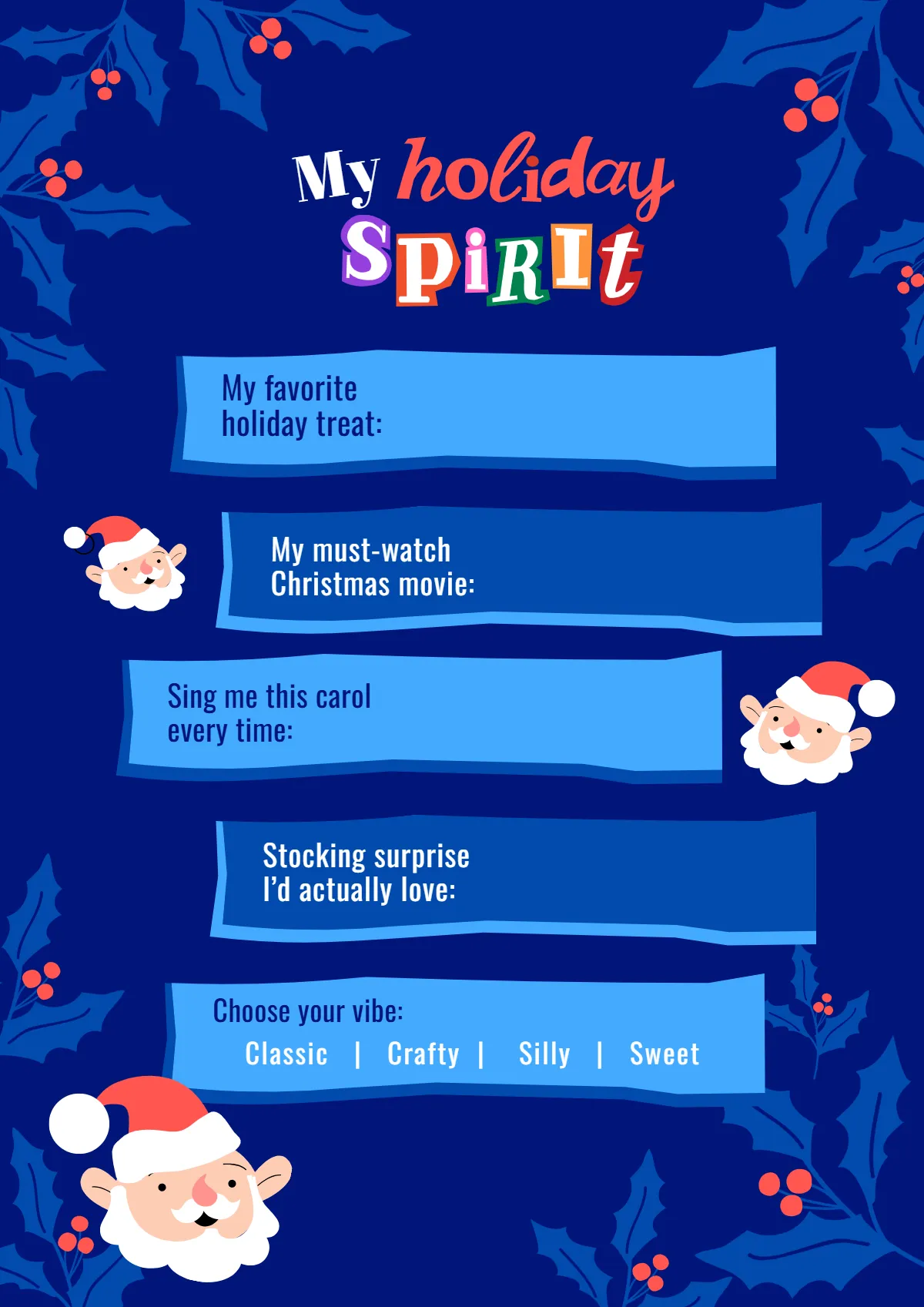 Free Holiday Secret Santa Questionnaire Template to Edit Online Free Holiday Secret Santa Questionnaire Template to Edit Online