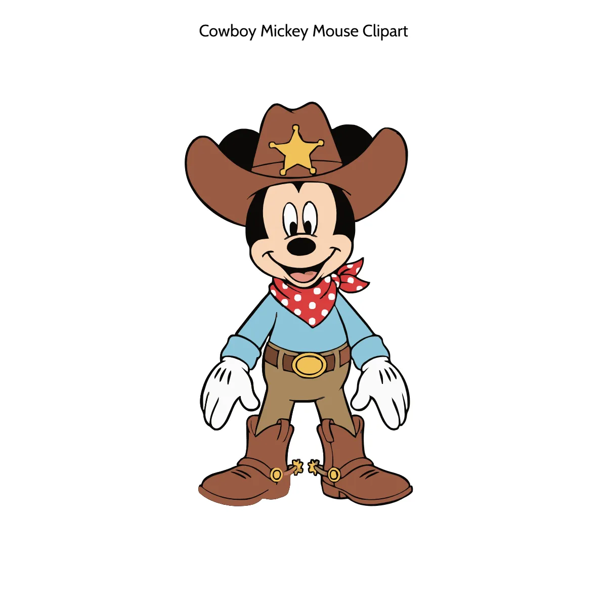 Free Cowboy Mickey Mouse Vector Clipart (PNG, SVG) to Edit Online
