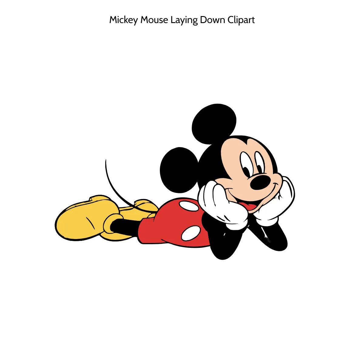 Free Mickey Mouse Laying Down Vector Clipart (PNG, SVG) to Edit Online