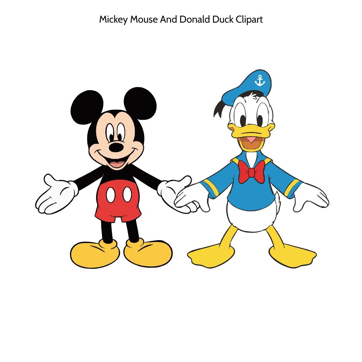Free Mickey Mouse and Donald Duck Cartoon Clipart (PNG, SVG) to Edit Online