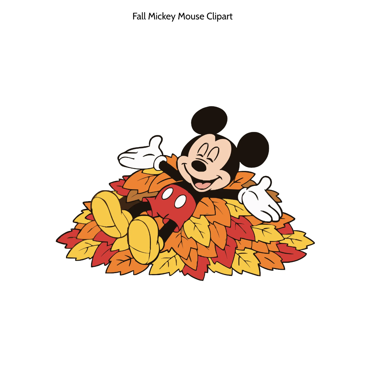 Free Fall Mickey Mouse Vector Clipart (PNG, SVG) to Edit Online