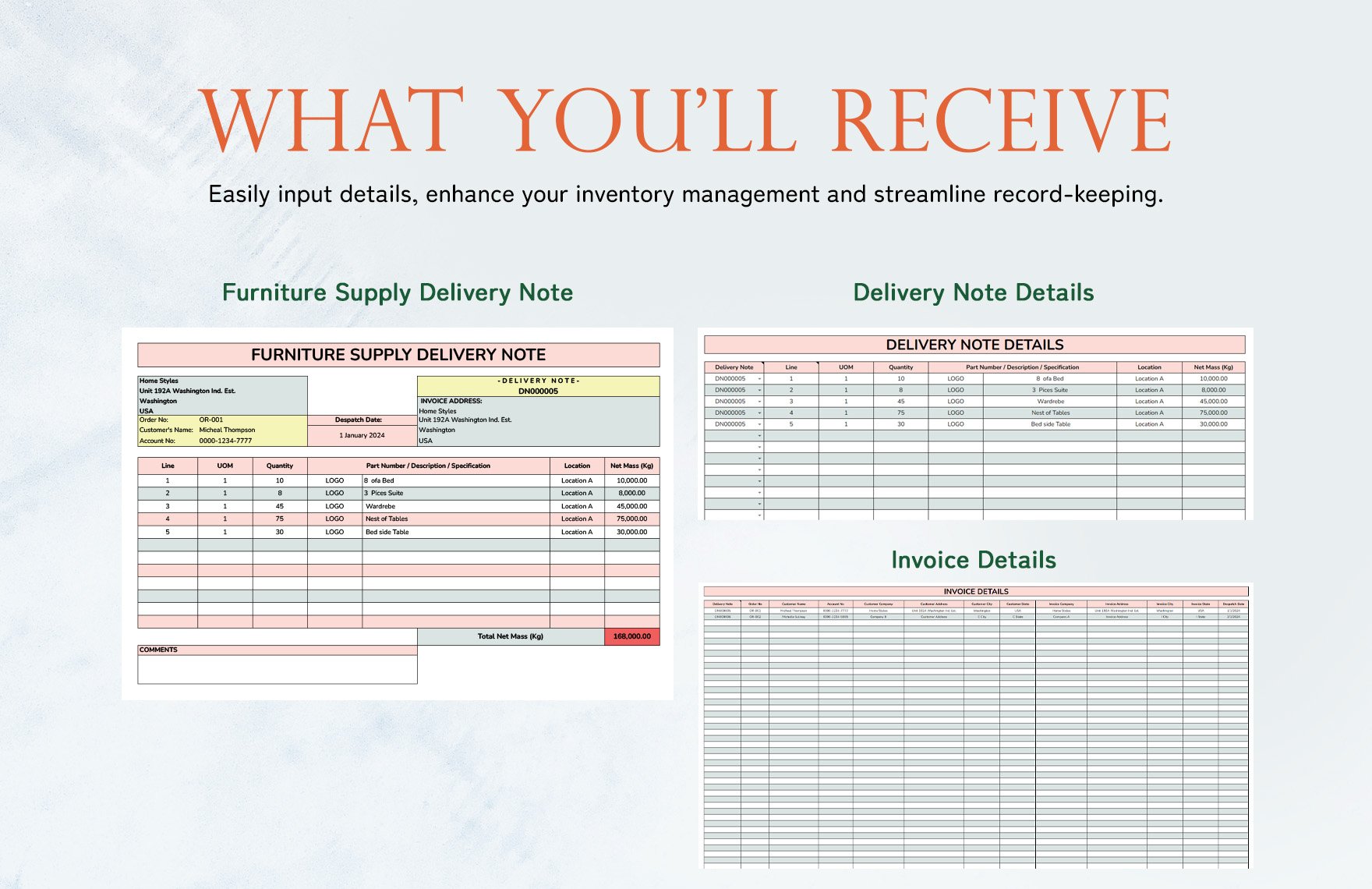 Furniture Supply Delivery Note Template