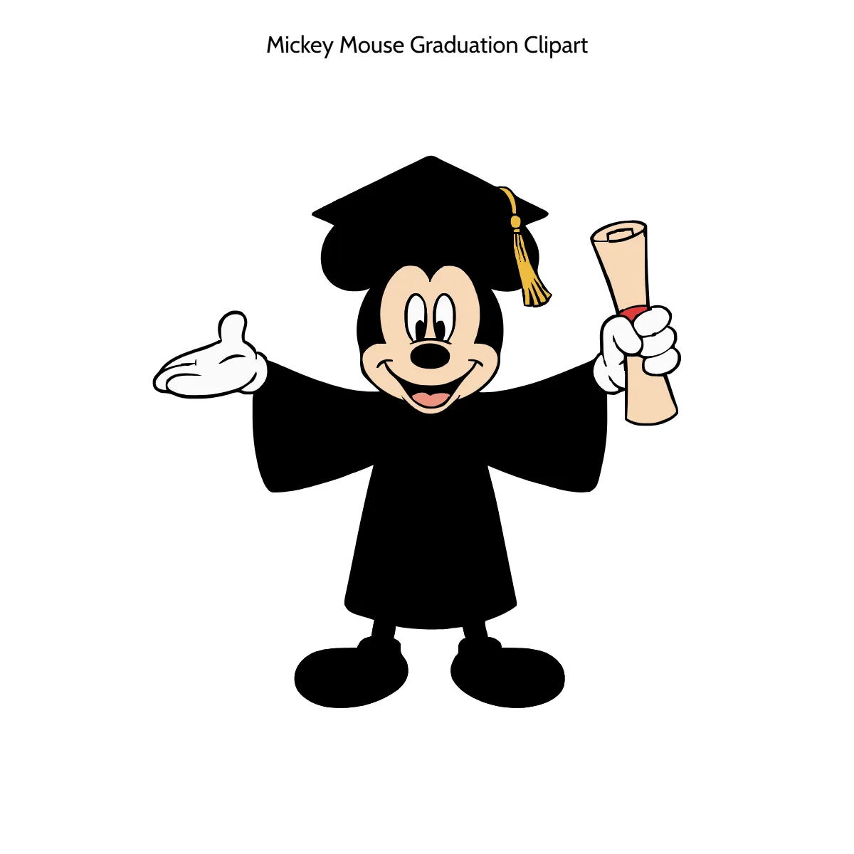 Free Mickey Mouse Graduation Vector Clipart (PNG, SVG) to Edit Online