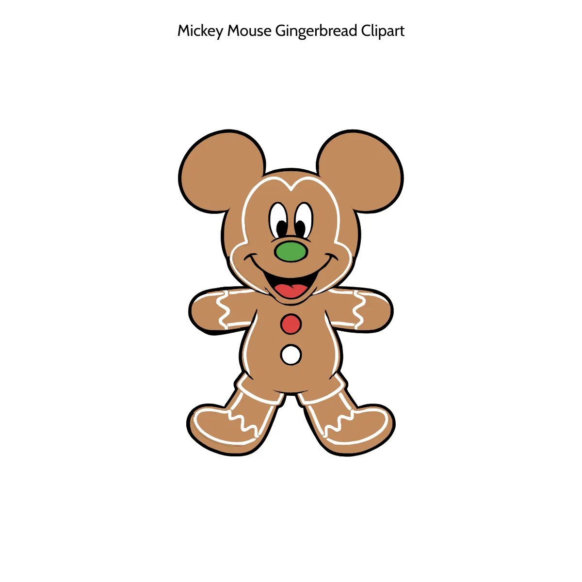 Free Mickey Mouse Gingerbread Vector Clipart (PNG, SVG) to Edit Online