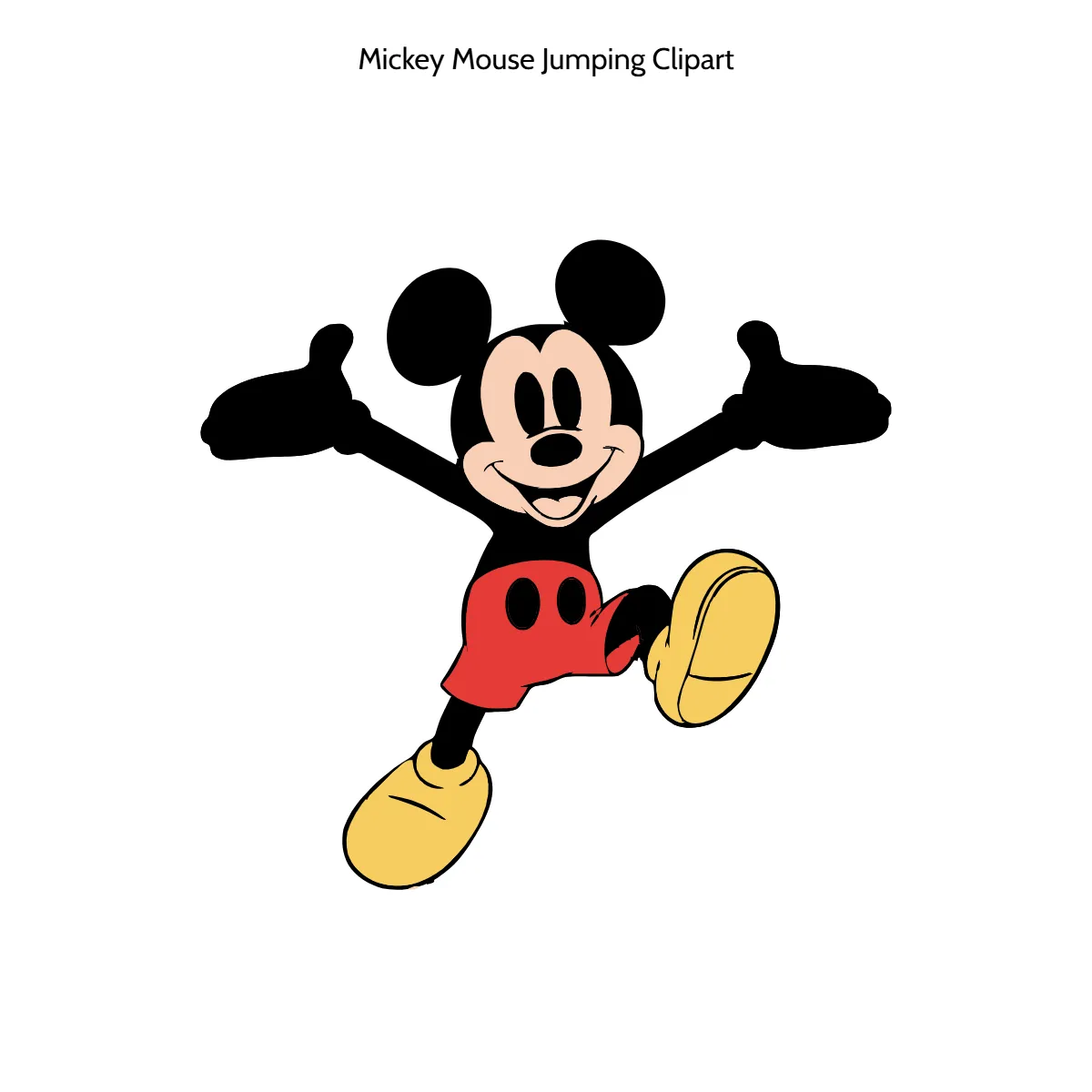 Free Mickey Mouse Jumping Vector Clipart (PNG, SVG) to Edit Online