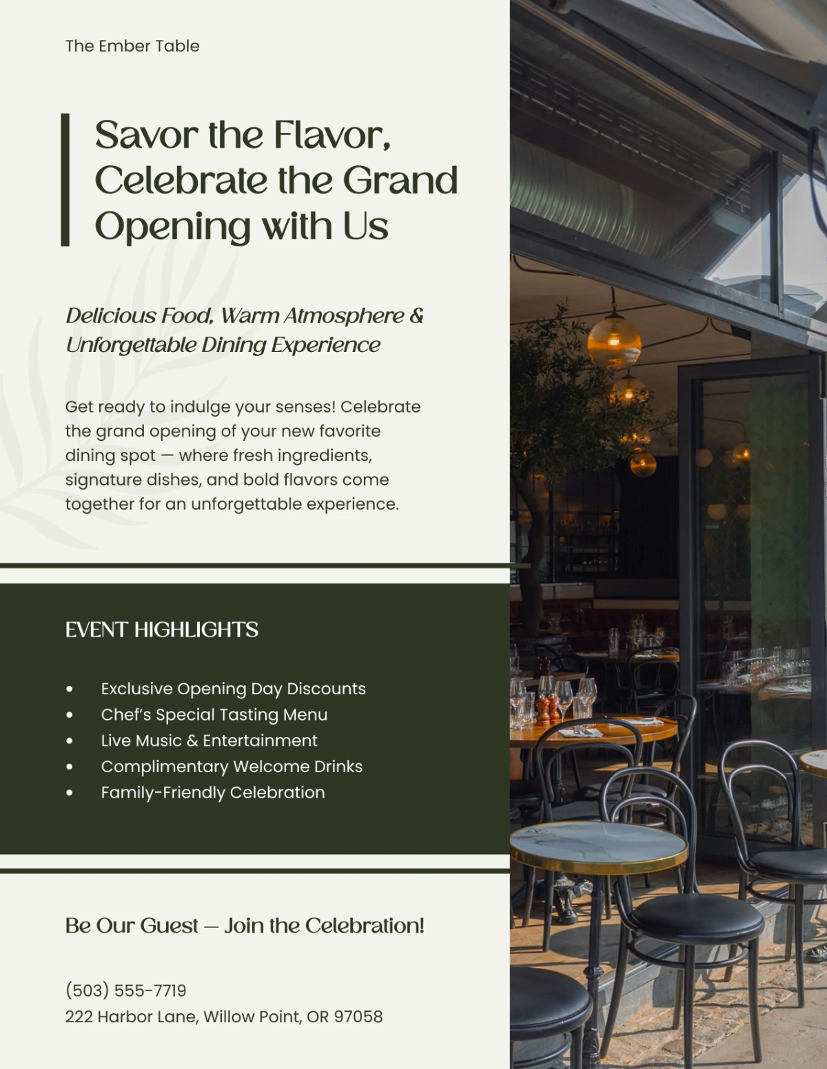 Free Restaurant Grand Opening Flyer Template to Edit Online
