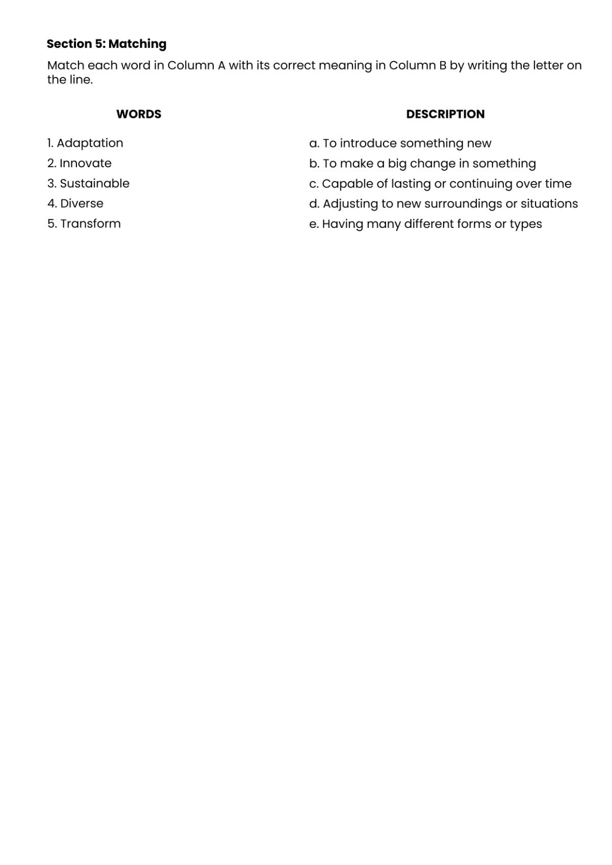 Free Quiz Worksheet Template to Edit Online