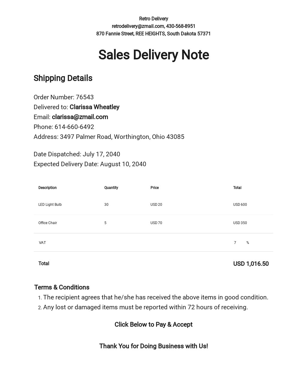 15+ FREE Delivery Note Templates Microsoft Word (DOC)