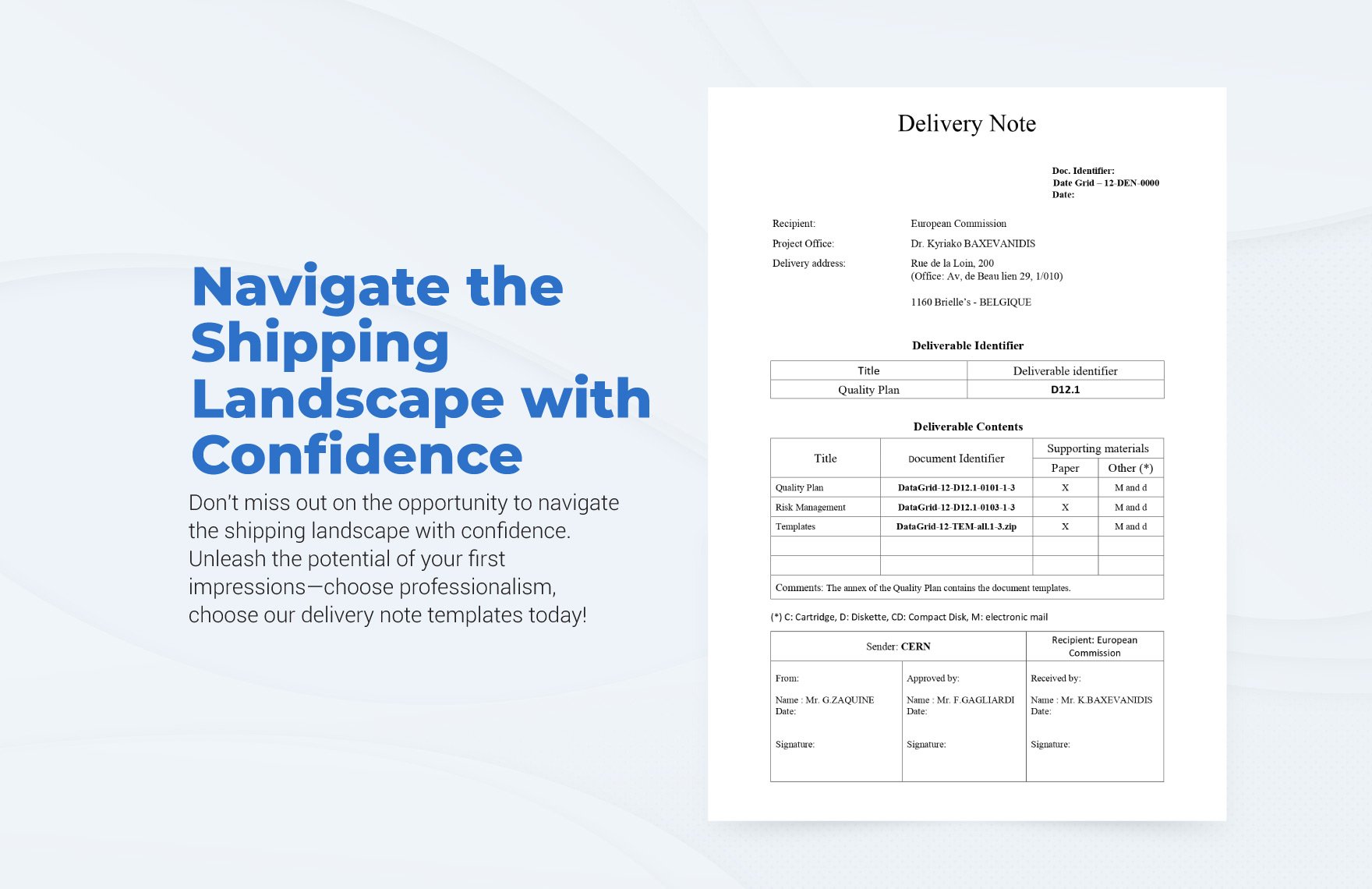 Sales Delivery Note Template