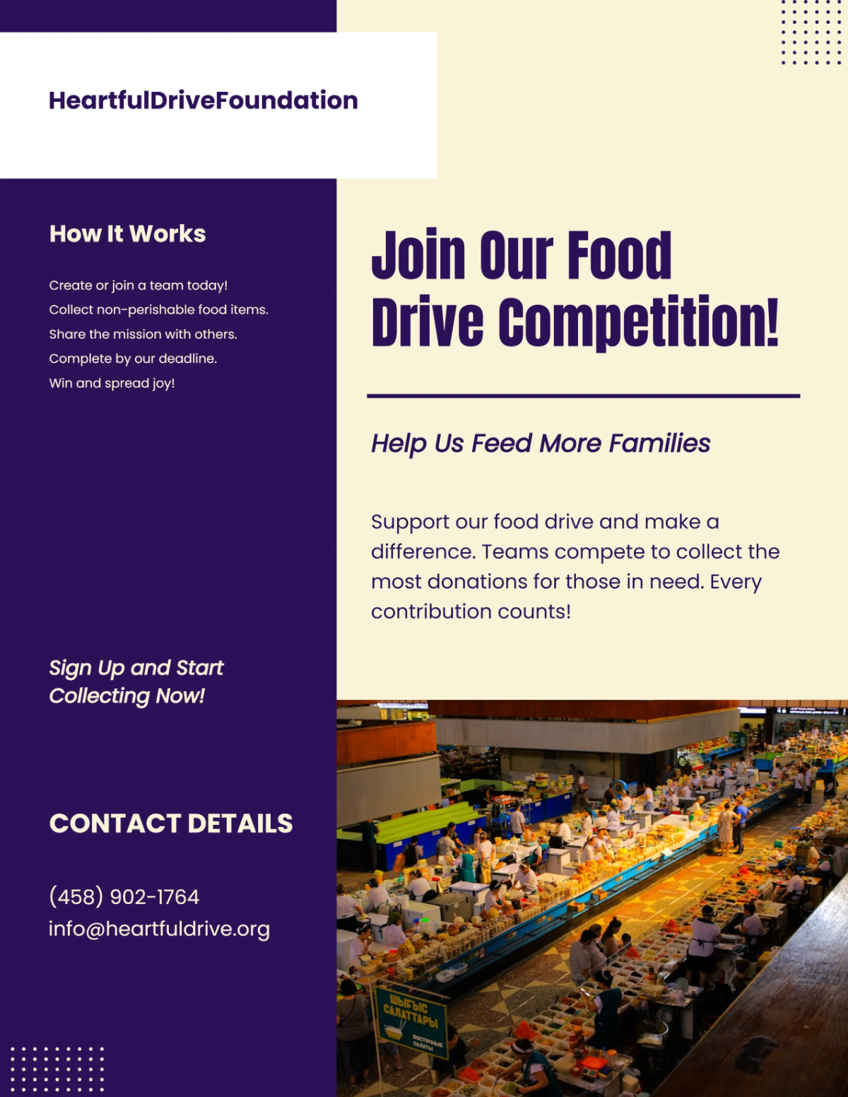 Free Competition Food Drive Flyer Template to Edit Online