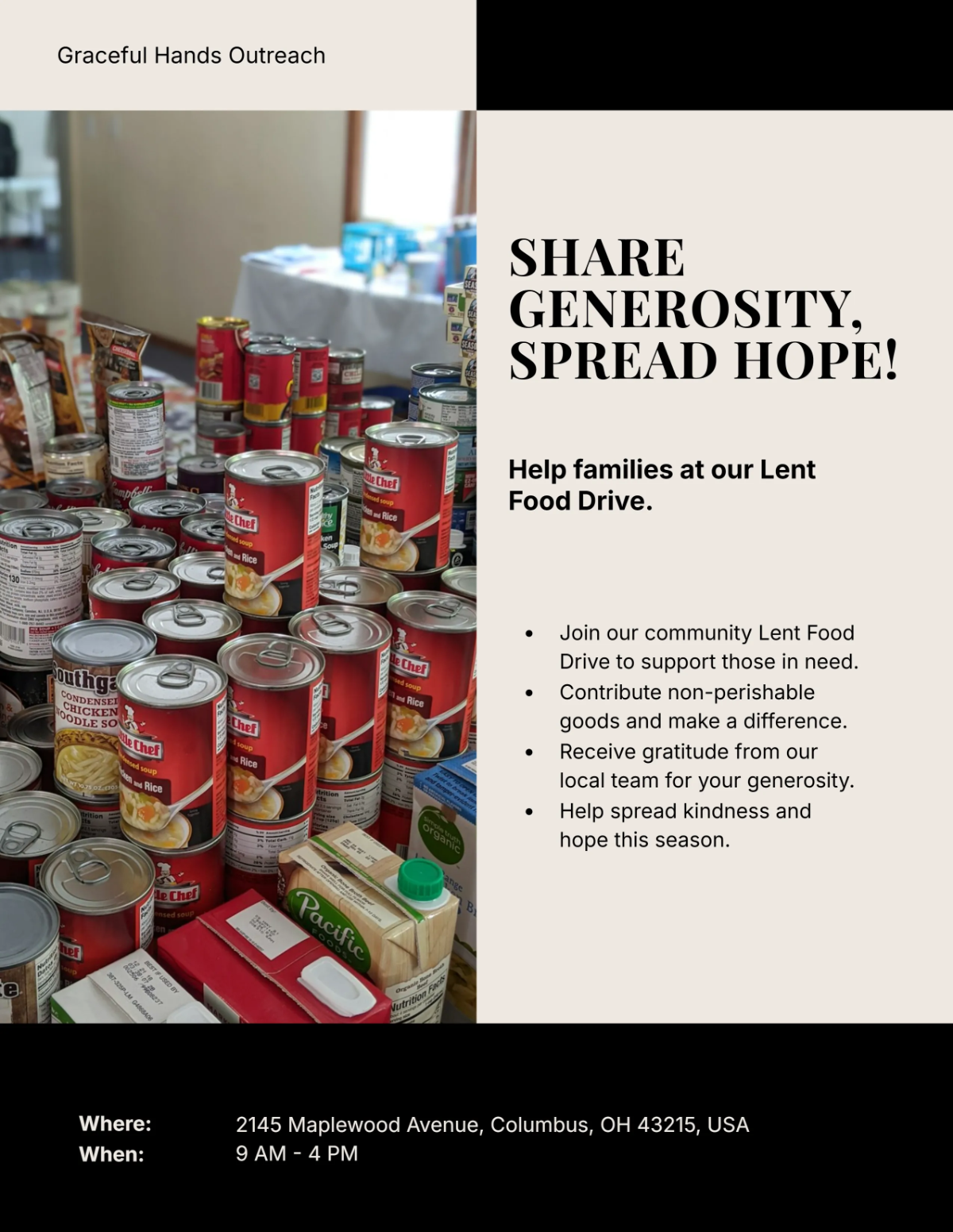 Free Lent Food Drive Flyer Template to Edit Online