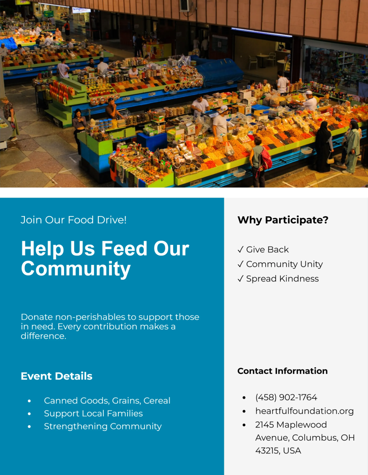 Free Giveaway Food Drive Flyer Template to Edit Online