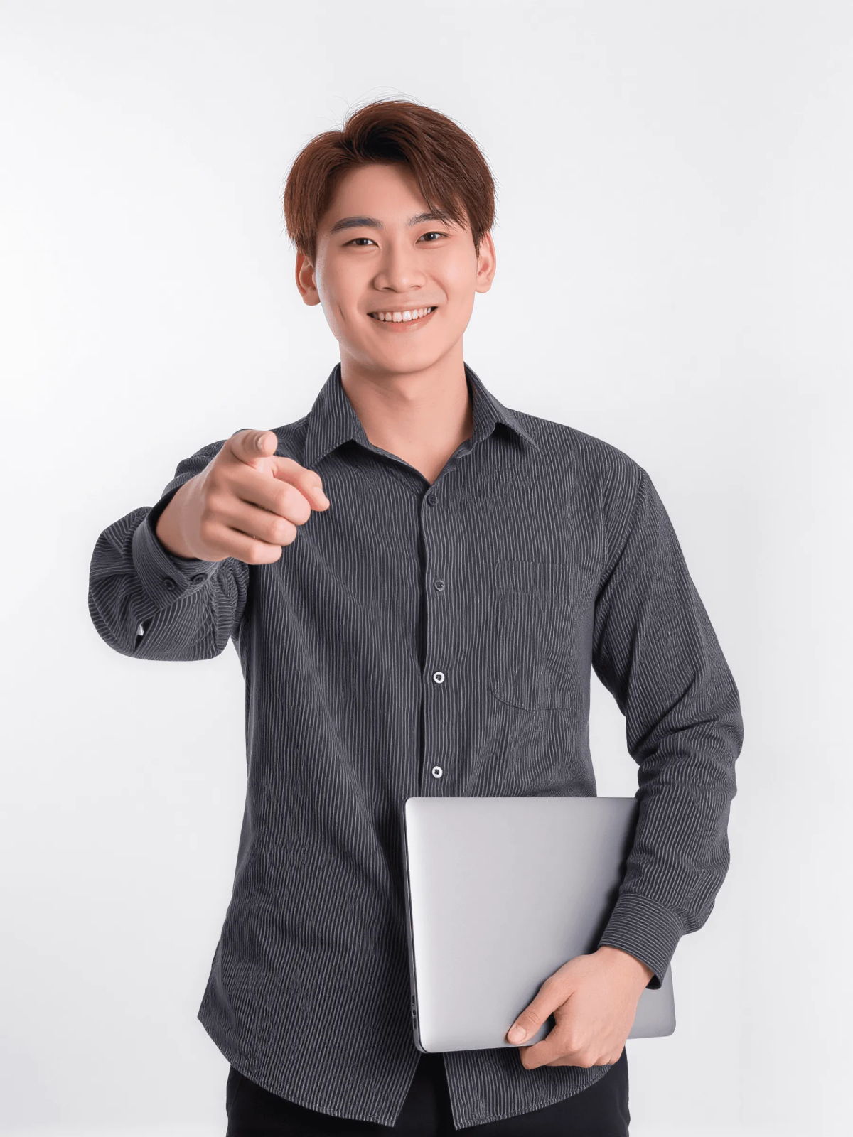 A Photo of a Man Holding a Laptop