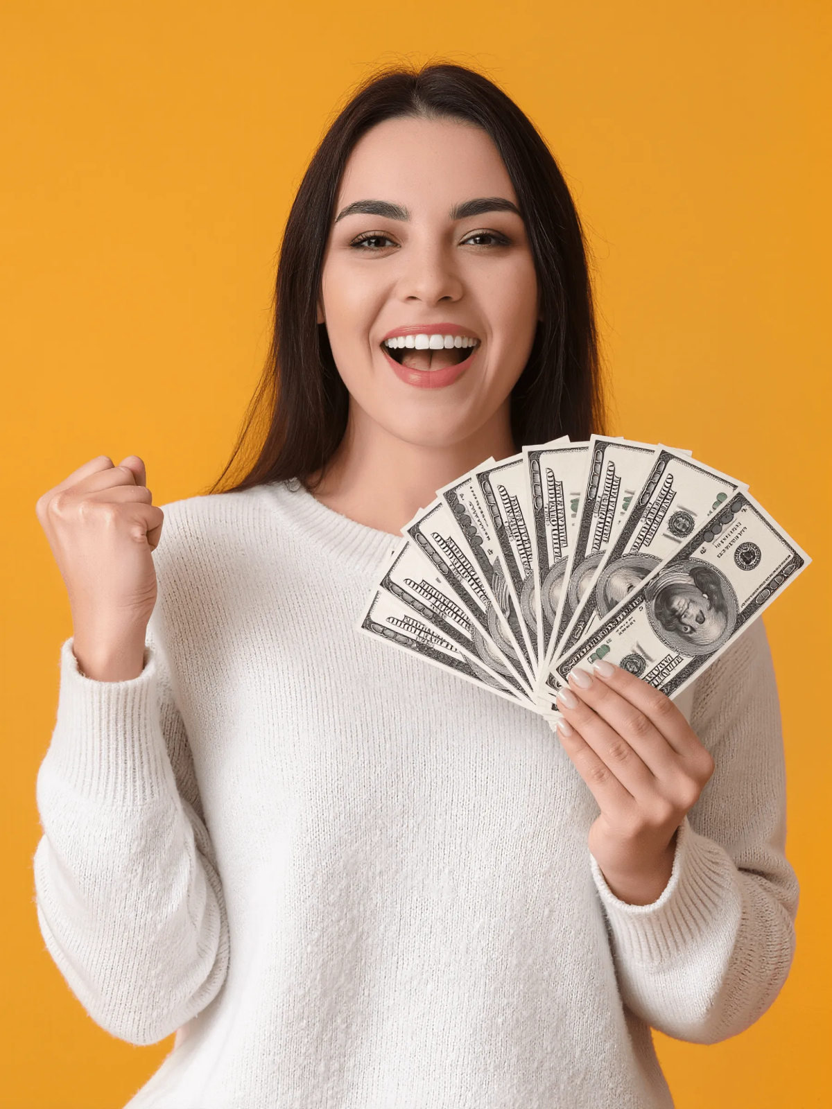 A Photo of a Female Holding Money
