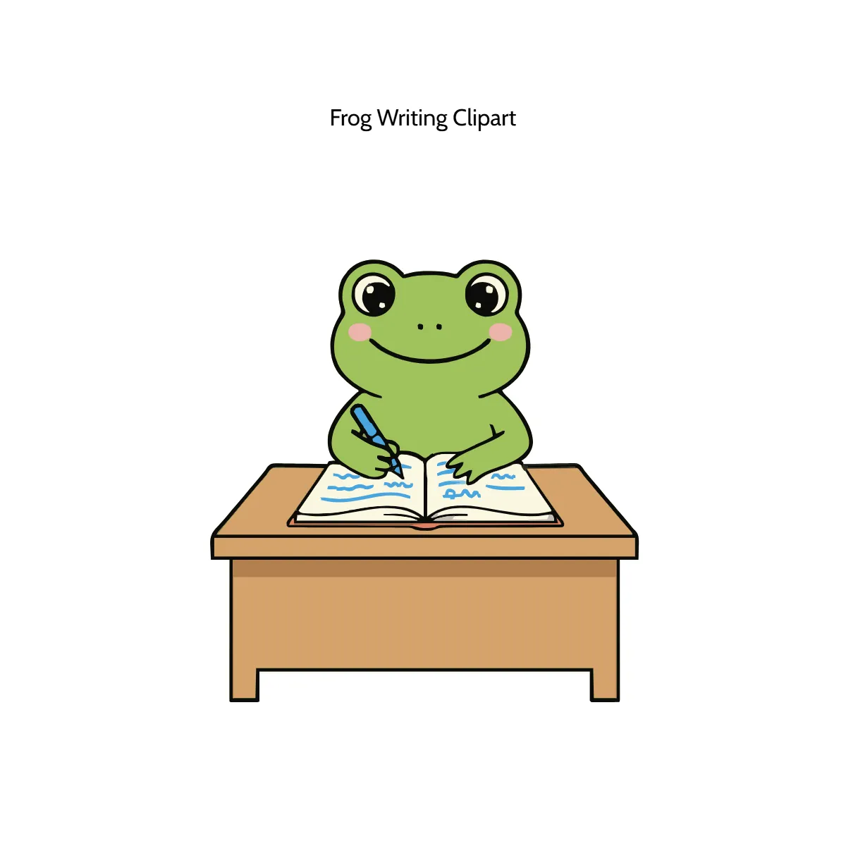 Free Frog Writing Clipart Template to Edit Online